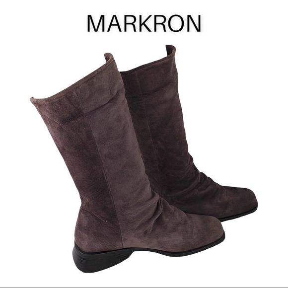 Markron Simon sz 8 purple suede tall boots - Picture 2 of 15